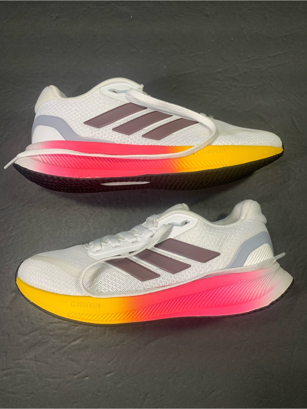 Adidas RunFalcon 5 Sneakers White Pink Shoe Size -7.5 Women’s or Men’s 6